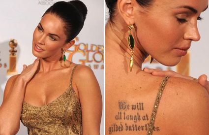 Megan Fox Elegant Back Tattoo